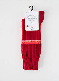 Chaussettes stretch rouge PERRIN femme