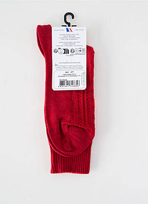 Chaussettes coutures renforcées rouge PERRIN femme