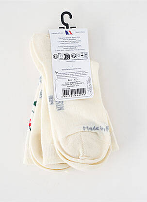 Chaussettes imprimé fantaisie beige PERRIN femme