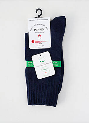 Chaussettes stretch bleu PERRIN homme