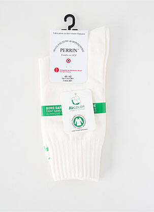 Chaussettes stretch blanc PERRIN homme