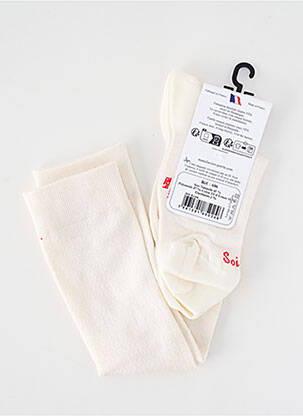 Chaussettes stretch beige PERRIN femme