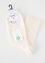 Chaussettes stretch beige PERRIN femme
