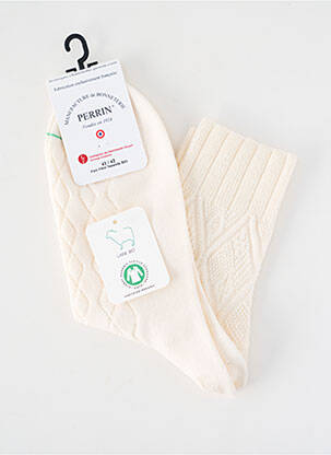 Chaussettes stretch beige PERRIN femme