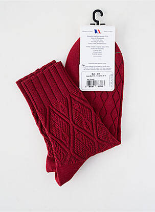 Chaussettes stretch rouge PERRIN femme