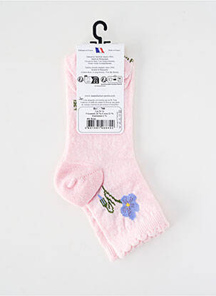 Chaussettes maille fine rose PERRIN femme