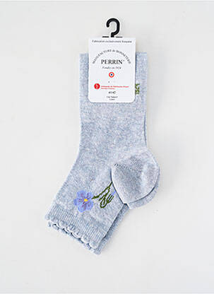 Chaussettes maille fine gris PERRIN femme