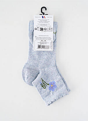 Chaussettes maille fine gris PERRIN femme