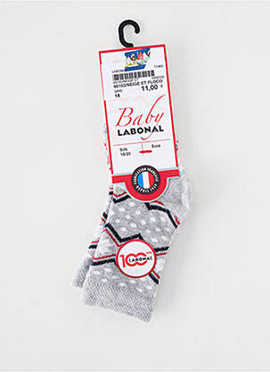 Chaussettes imprimé fantaisie gris LABONAL enfant