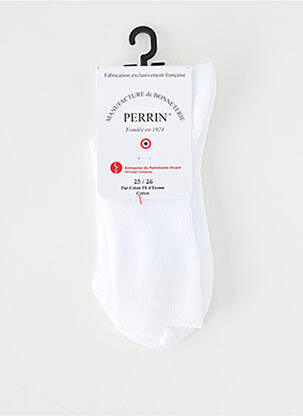 Chaussettes stretch blanc PERRIN enfant