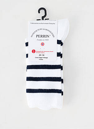 Chaussettes stretch blanc PERRIN enfant