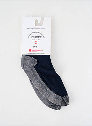 Chaussettes maille semi-opaque bleu PERRIN femme