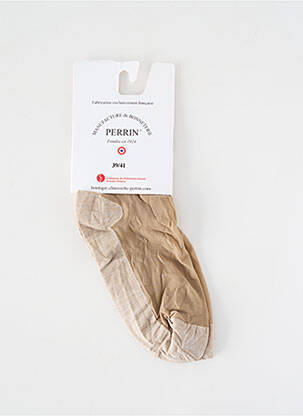 Chaussettes maille semi-opaque beige PERRIN femme