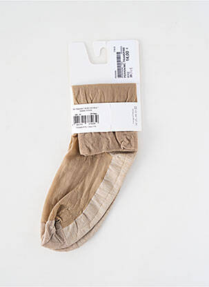 Chaussettes maille semi-opaque beige PERRIN femme