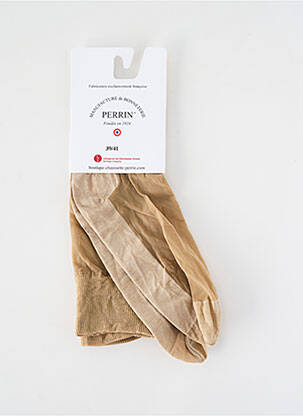 Chaussettes maille semi-opaque beige PERRIN femme