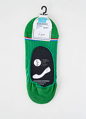 Chaussettes stretch vert LA CHAUSSETTE FRANÇAISE femme