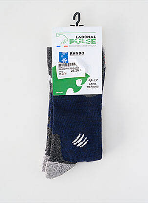 Chaussettes tissage chiné bleu LABONAL homme