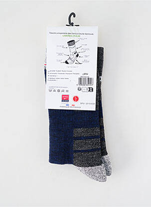 Chaussettes tissage chiné bleu LABONAL homme