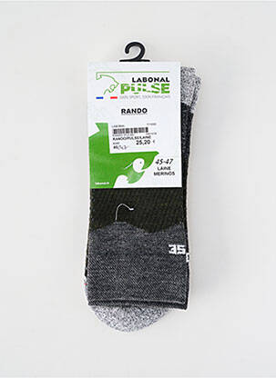 Chaussettes tissage chiné gris LABONAL homme