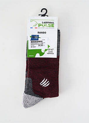 Chaussettes tissage chiné rouge LABONAL homme