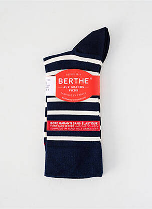 Chaussettes stretch bleu BERTHE AUX GRANDS PIEDS homme
