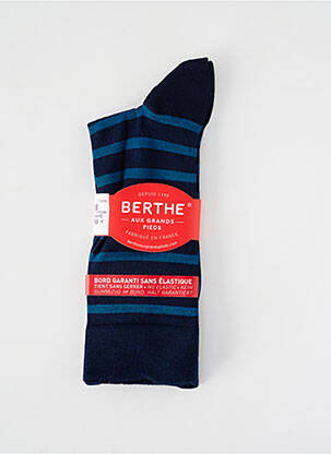 Chaussettes stretch bleu BERTHE AUX GRANDS PIEDS homme