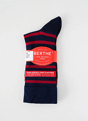Chaussettes stretch rouge BERTHE AUX GRANDS PIEDS homme
