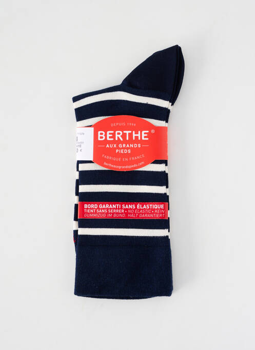 Chaussettes maille fine bleu BERTHE AUX GRANDS PIEDS homme