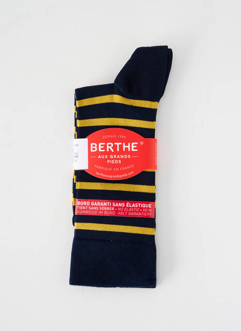 Chaussettes maille fine jaune BERTHE AUX GRANDS PIEDS homme