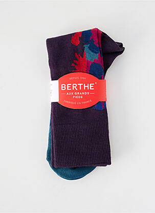 Chaussettes imprimé fantaisie violet BERTHE AUX GRANDS PIEDS homme