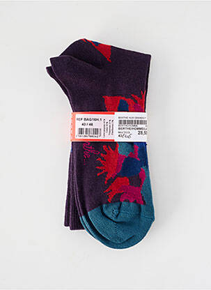 Chaussettes imprimé fantaisie violet BERTHE AUX GRANDS PIEDS homme