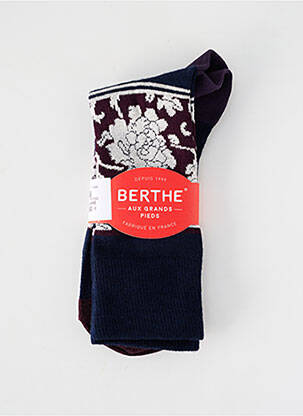 Chaussettes imprimé fantaisie bleu BERTHE AUX GRANDS PIEDS homme