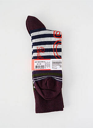 Chaussettes imprimé fantaisie violet BERTHE AUX GRANDS PIEDS homme