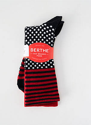 Chaussettes imprimé fantaisie noir BERTHE AUX GRANDS PIEDS homme
