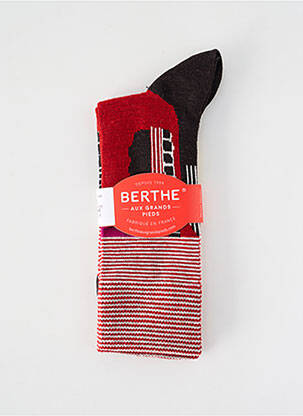Chaussettes imprimé fantaisie rouge BERTHE AUX GRANDS PIEDS homme
