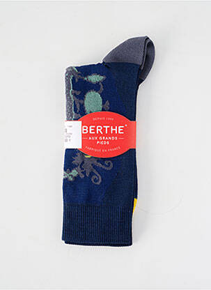 Chaussettes imprimé fantaisie bleu BERTHE AUX GRANDS PIEDS homme