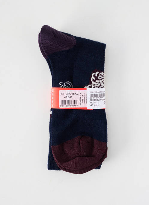 Chaussettes imprimé fantaisie bleu BERTHE AUX GRANDS PIEDS homme