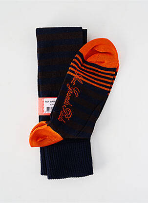 Chaussettes stretch orange BERTHE AUX GRANDS PIEDS homme