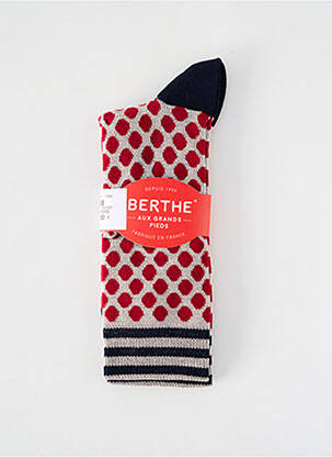 Chaussettes stretch rouge BERTHE AUX GRANDS PIEDS femme