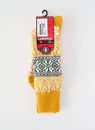 Chaussettes imprimé fantaisie jaune LABONAL homme