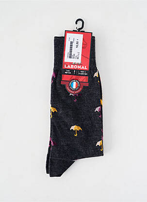 Chaussettes tissage chiné gris LABONAL homme