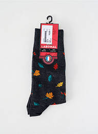 Chaussettes imprimé fantaisie gris LABONAL homme