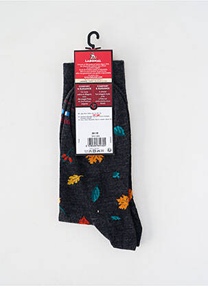 Chaussettes imprimé fantaisie gris LABONAL homme