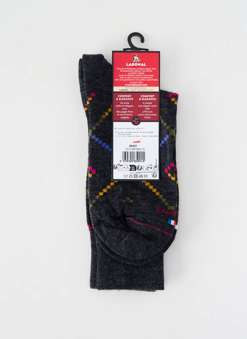 Chaussettes maille fine gris LABONAL homme