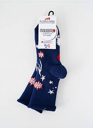 Chaussettes imprimé fantaisie bleu MA FAMILLE BONHEUR femme