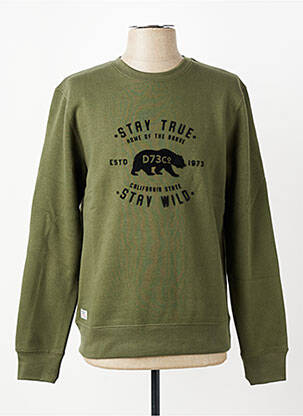 Sweat-shirt sérigraphie floquée manches longues vert DAYTONA homme