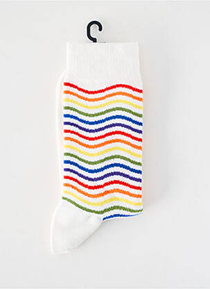Chaussettes stretch blanc DAGOBERT A L'ENVERS femme