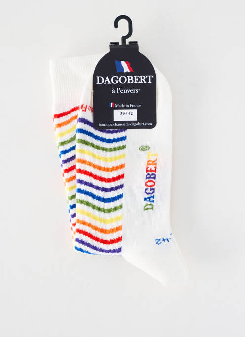 Chaussettes maintien élastique blanc DAGOBERT A L'ENVERS femme