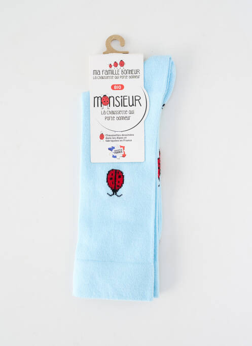 Chaussettes maintien élastique bleu MONSIEUR femme