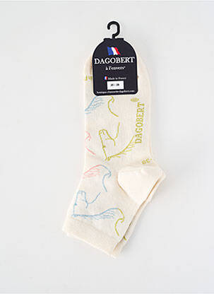 Chaussettes stretch beige DAGOBERT A L'ENVERS femme